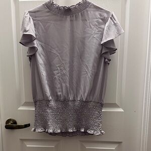 Chic Ruffled Women's Blouse in Soft purple